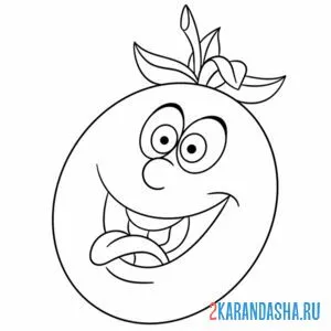 Раскраска смеющийся томат с глазами