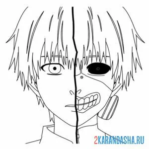 Раскраска кен канеки