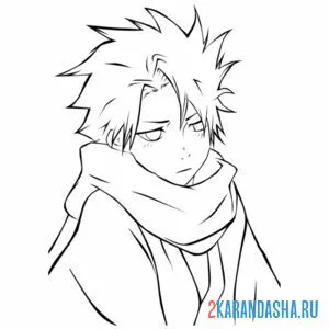 Раскраска аниме герой мальчик