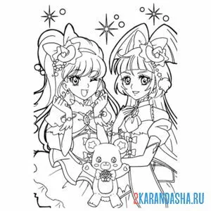 Раскраска аниме персонажи девочки