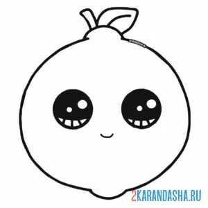 Раскраска лимон каваи