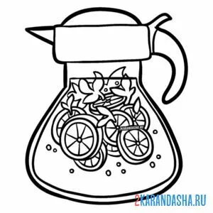 Раскраска лимонад в графине