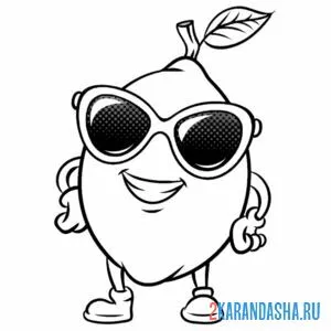 Раскраска лимон в отпуске
