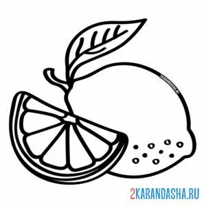 Раскраска целый лимон и долька лимона