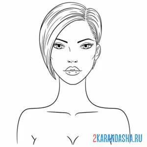 Раскраска лицо девушки короткая стрижка