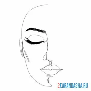 Раскраска половина лица девушки