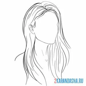Раскраска девушка без лица