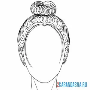 Раскраска девушка без лица прическа