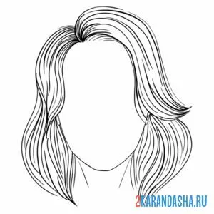 Раскраска девушка без лица распущенные волосы