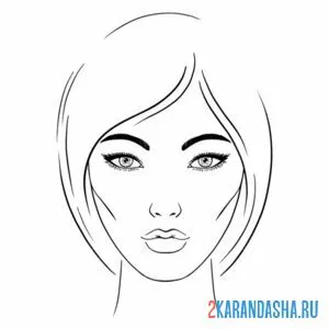 Раскраска девушка с каре