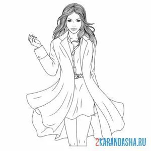 Раскраска девушка на подиуме