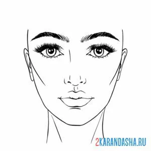 Раскраска лицо девушки без волос