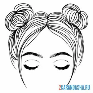 Раскраска лицо девушки глаза