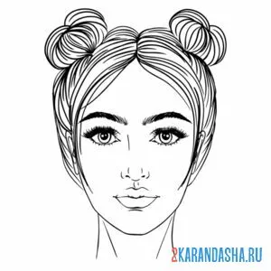 лицо девушки для макияжа с прической