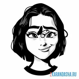 Раскраска милое личико девушки