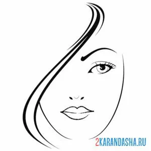 Раскраска лицо девушки закрыто волосами