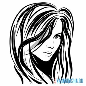 Раскраска густые волосы закрыли лицо девушки