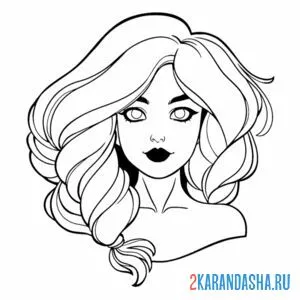 Раскраска лицо девушки аниме