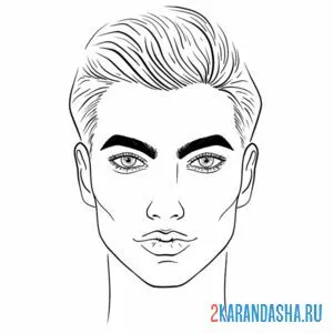 Раскраска лицо мужчины голова