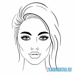 Раскраска лицо девушки голова
