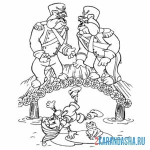 Раскраска буратино упал