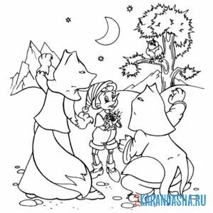 Раскраска буратино и обманщики