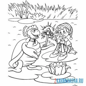 Раскраска ключик для буратино