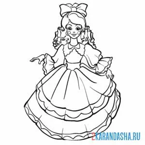 Раскраска мальвина платье