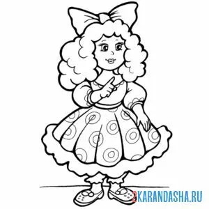 Раскраска мальвина из золотой ключик