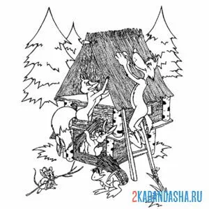 Раскраска теремок почти готов