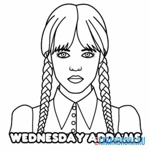 Раскраска уэнздей аддамс дочка