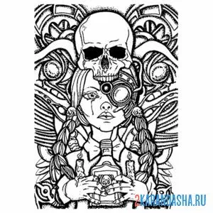 Раскраска уэнздей аддамс рисунок