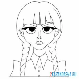 Раскраска уэнздей аддамс иконка