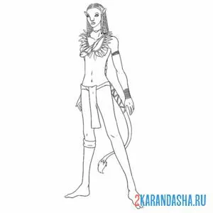 Раскраска нейтири во весь рост