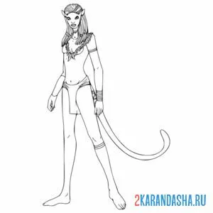 Раскраска нейтири воительница аватар 2