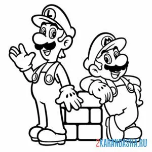 Раскраска марио и луиджи
