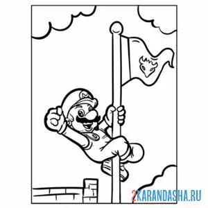 Раскраска марио флаг