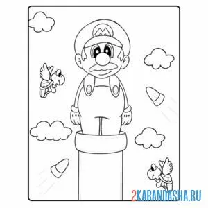 Раскраска марио проиграл