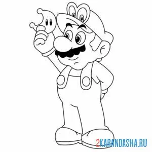 Раскраска марио поймал