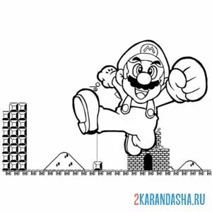 Раскраска игра в марио