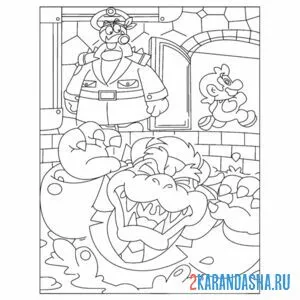 Раскраска боузер смеется