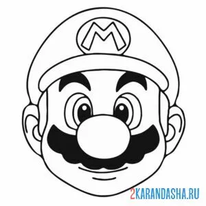 Раскраска марио маска