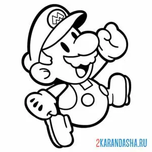 Раскраска марио вид сбоку
