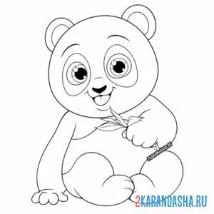 Раскраска милашка панда