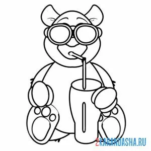 Раскраска панда отдыхает