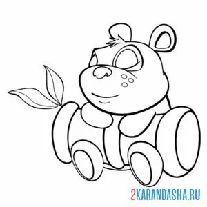 Раскраска панда спит