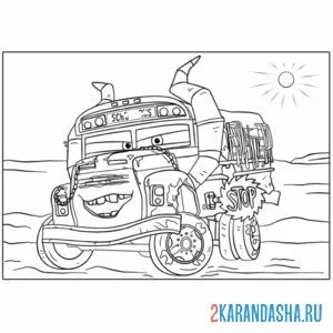 Раскраска мисс крошка тачки и тачки 2