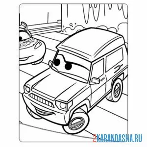 Раскраска драндулеты тачки 2