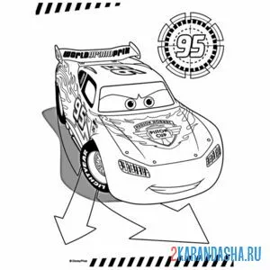 Раскраска тачки маквин супергерой