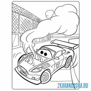 Раскраска газли дымит тачки